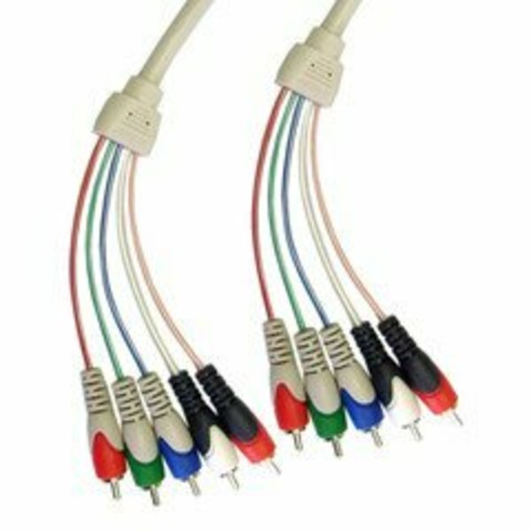 Swe-Tech 3C RCA Component Video With Audio Cable, 3 RCA Male RGB and 2 RCA Male Audio, 6 foot FWT10V2-13106